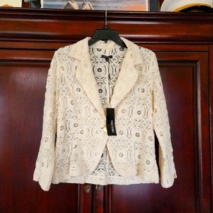 L Ivory Lace Blazer